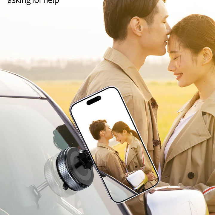 K007 Car Mount Electric Vacuum Magnetic Holder Foldable Strong Suction Stand For Cell Phone For iphone Live Streaming