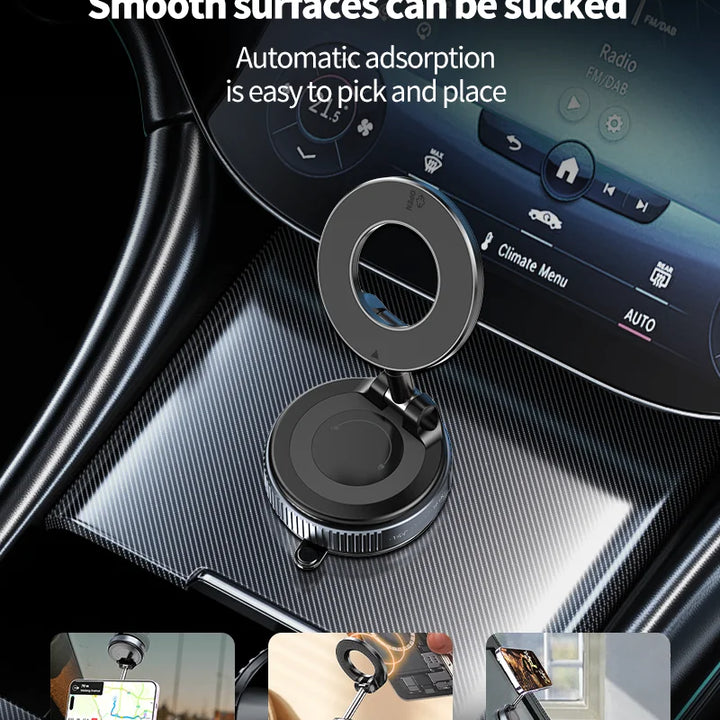 K007 Car Mount Electric Vacuum Magnetic Holder Foldable Strong Suction Stand For Cell Phone For iphone Live Streaming
